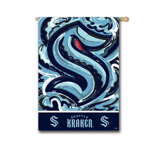 Seattle Kraken Justin Patten Suede House Flag