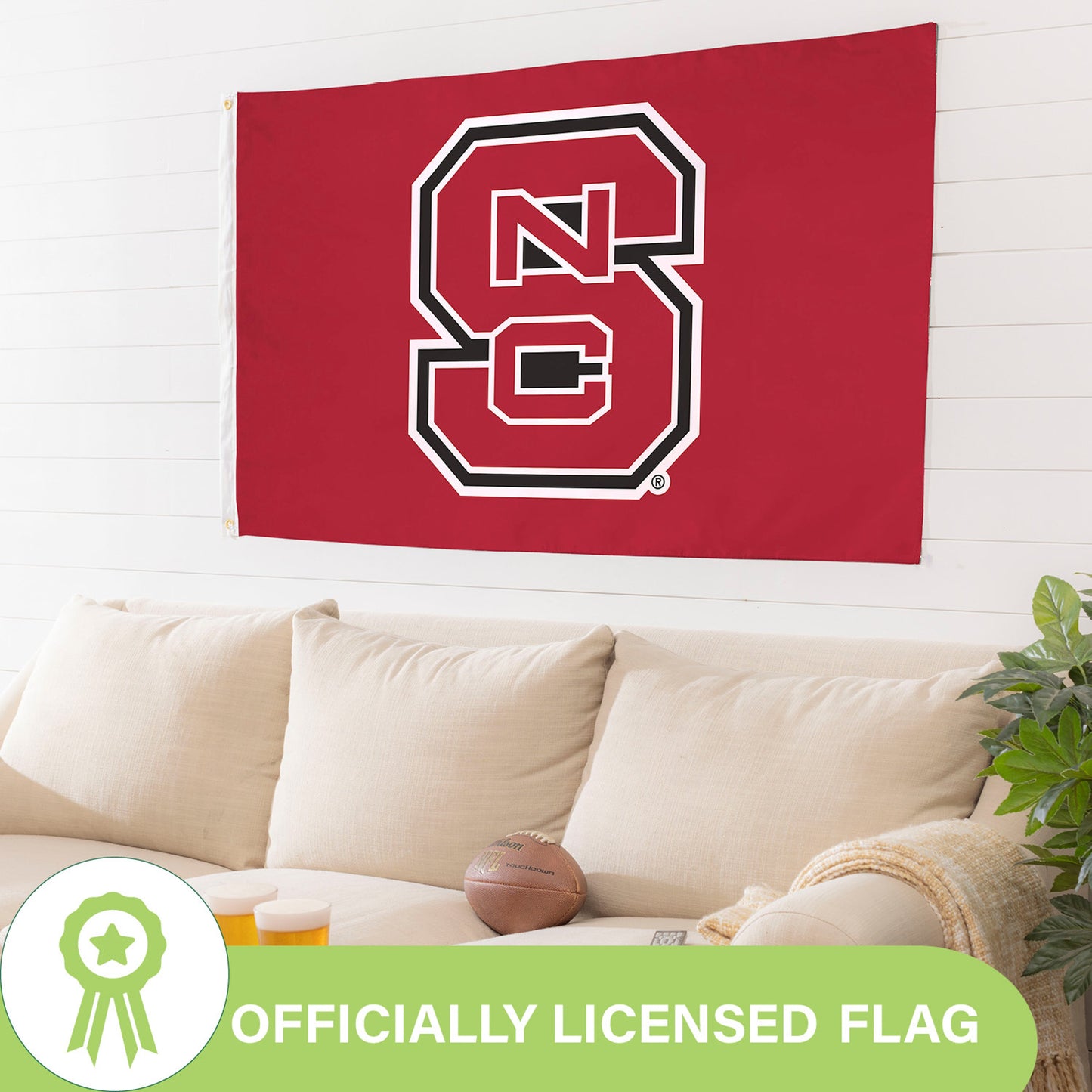 North Carolina State University Single Sided Flag w/ 2 Grommets, 3'x5'