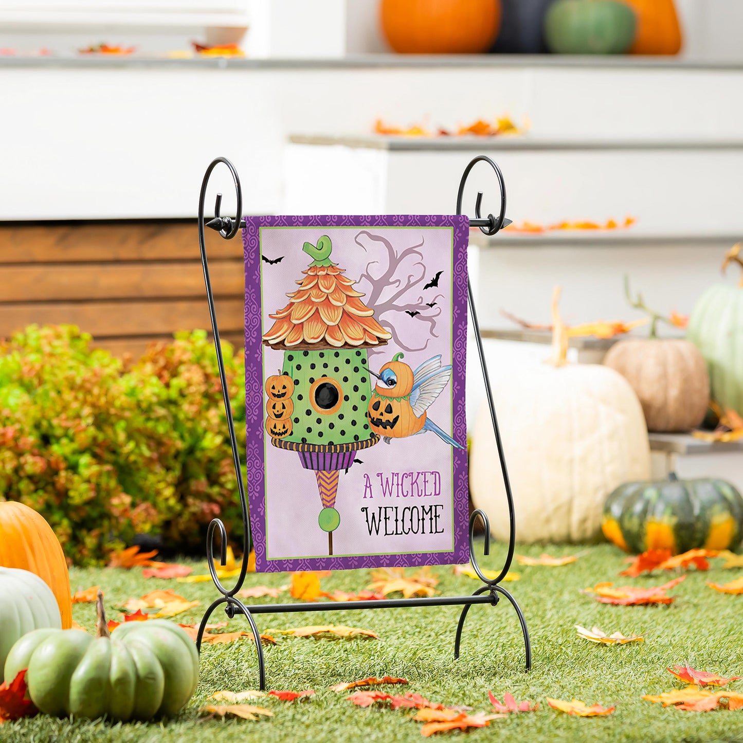 Trick or Tweet Suede Garden Flag