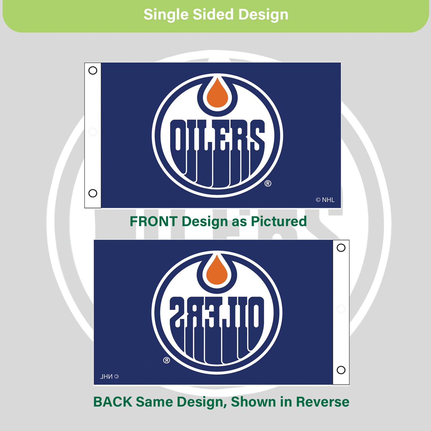 Edmonton Oilers Single Sided Flag w/ 2 Grommets, 3'x5'