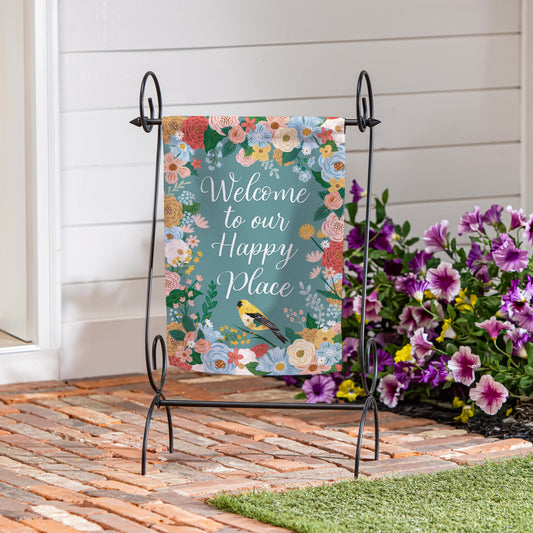 Cottage Garden Sentimental Suede Garden Flag