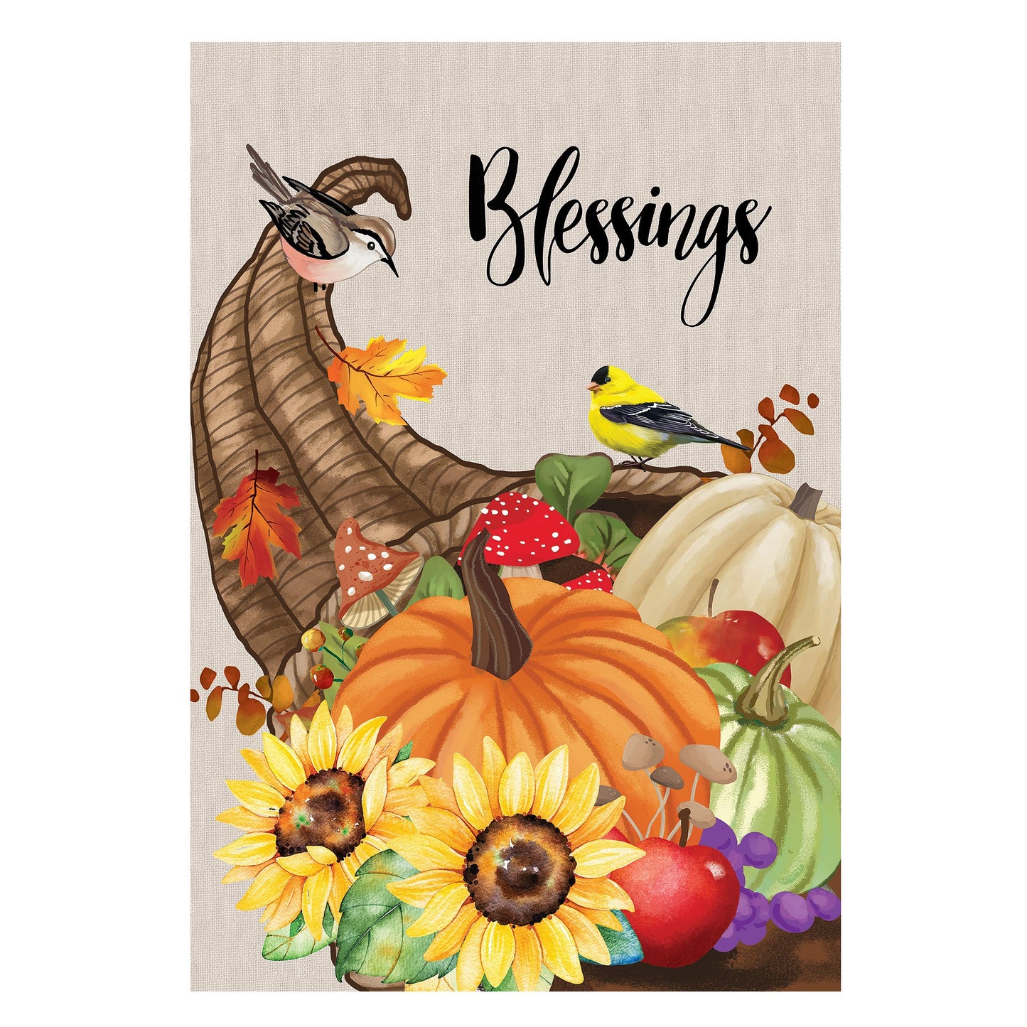 Grateful Cornucopia Suede House  Flag