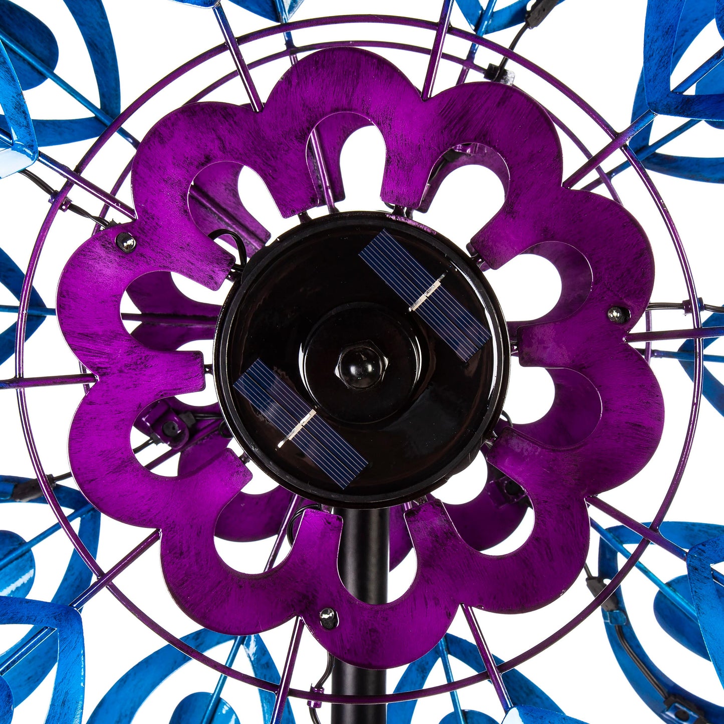75"H Solar Wind Spinner, Blue Blooms