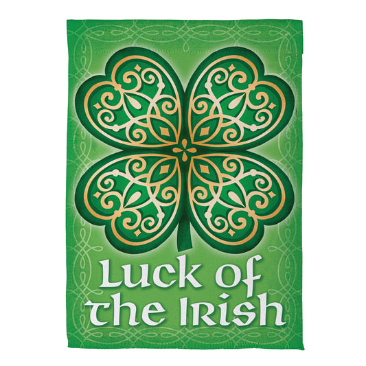 Luck Of The Irish Suede Garden Flag