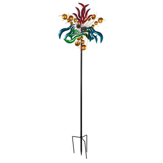 84" Wind Powered Lighted Wind Spinner, Circles & Waves