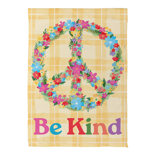 Floral Be Kind Suede Garden Flag