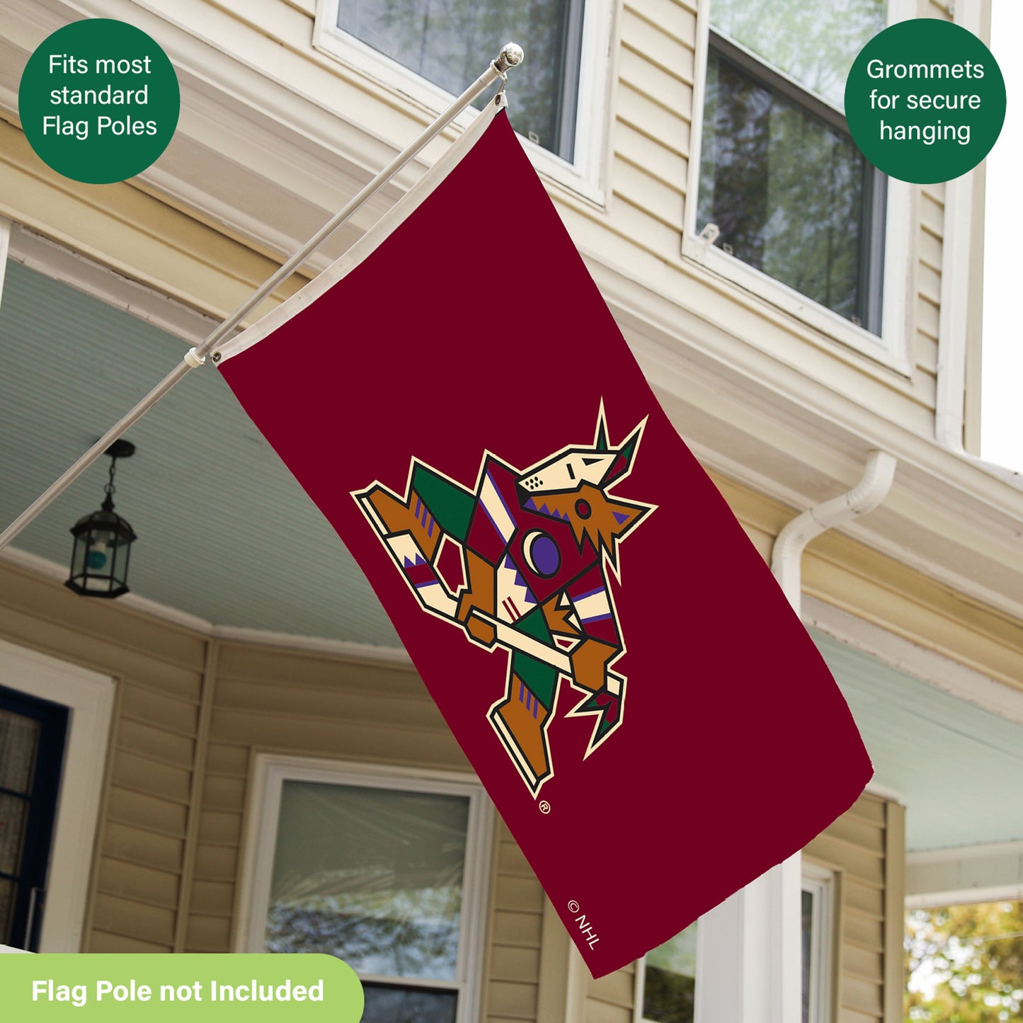 Arizona Coyotes Single Sided Flag w/ 2 Grommets, 3'x5'
