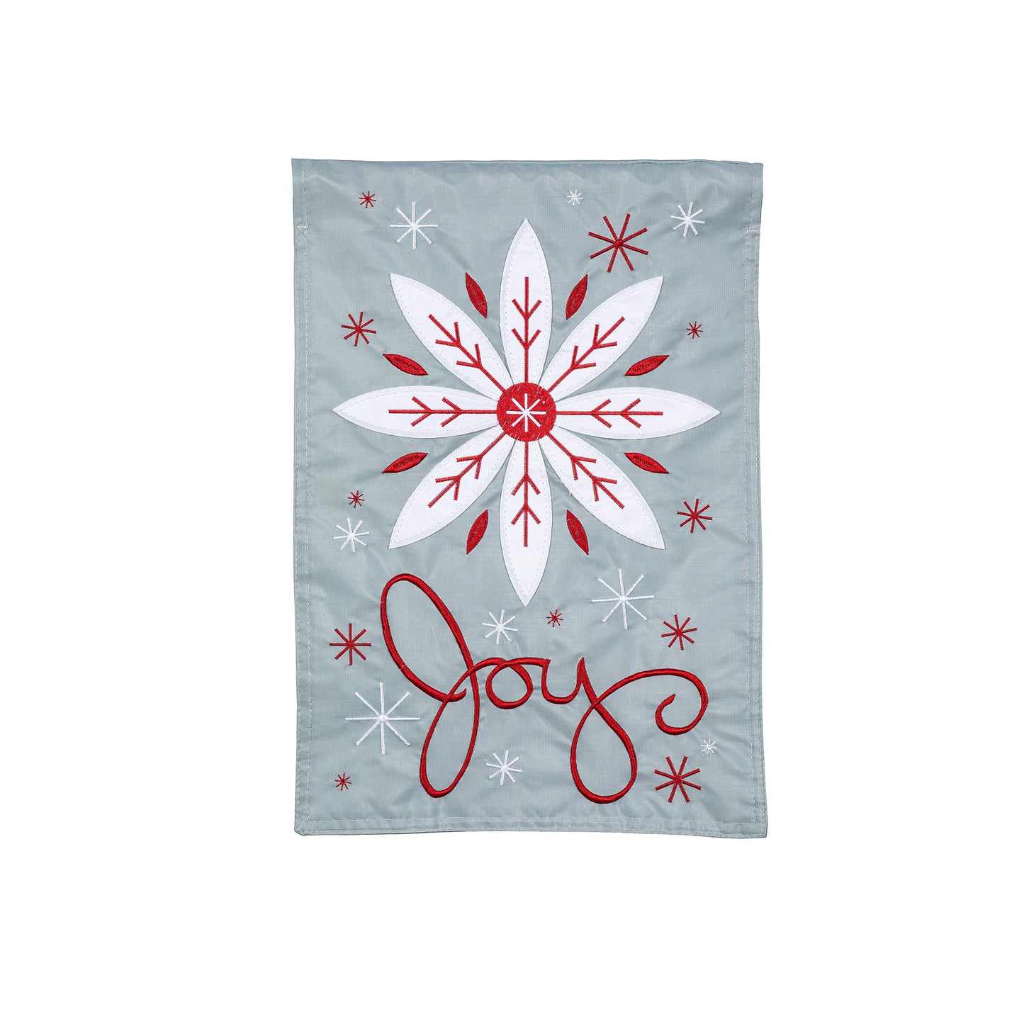 Joy Winter Snowfall Basic Applique Garden Flag