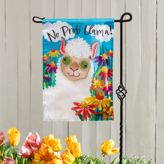 Animated No Prob Llama Applique Lighted Garden Flag