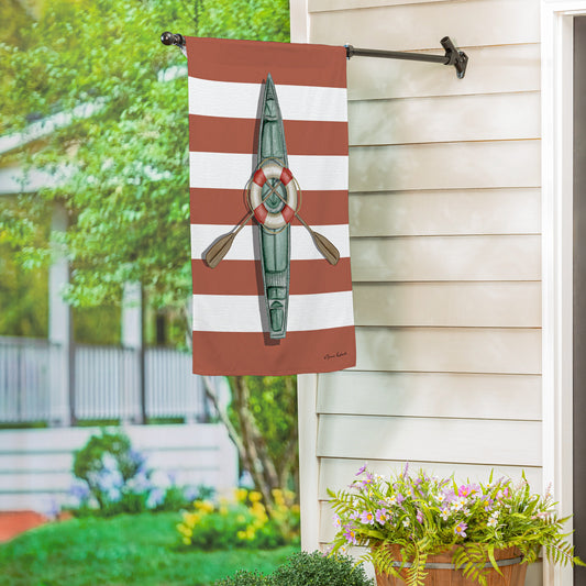 Oars & Canoe Front Back Suede House Flag