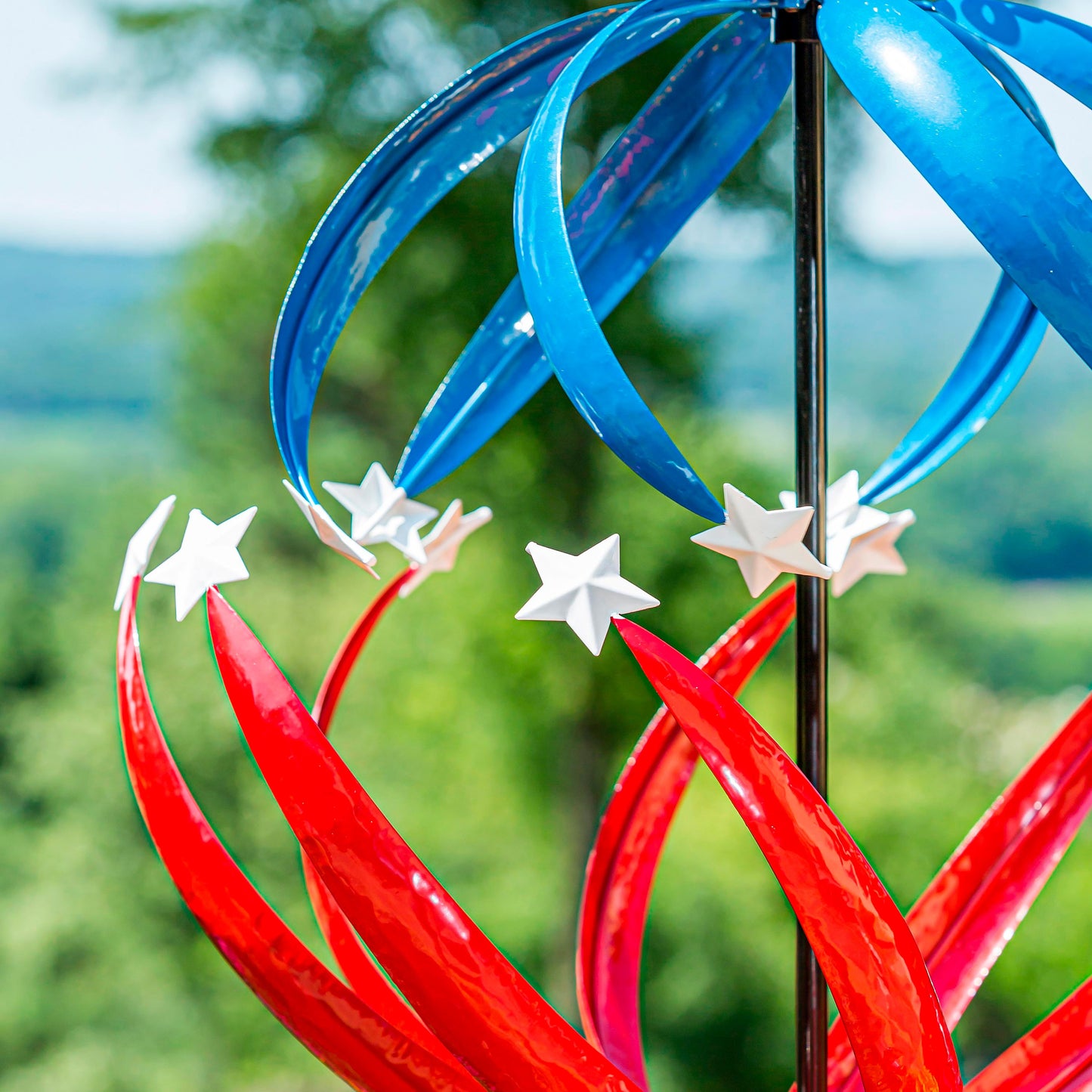 85"H Wind Spinner, Patriotic Stars