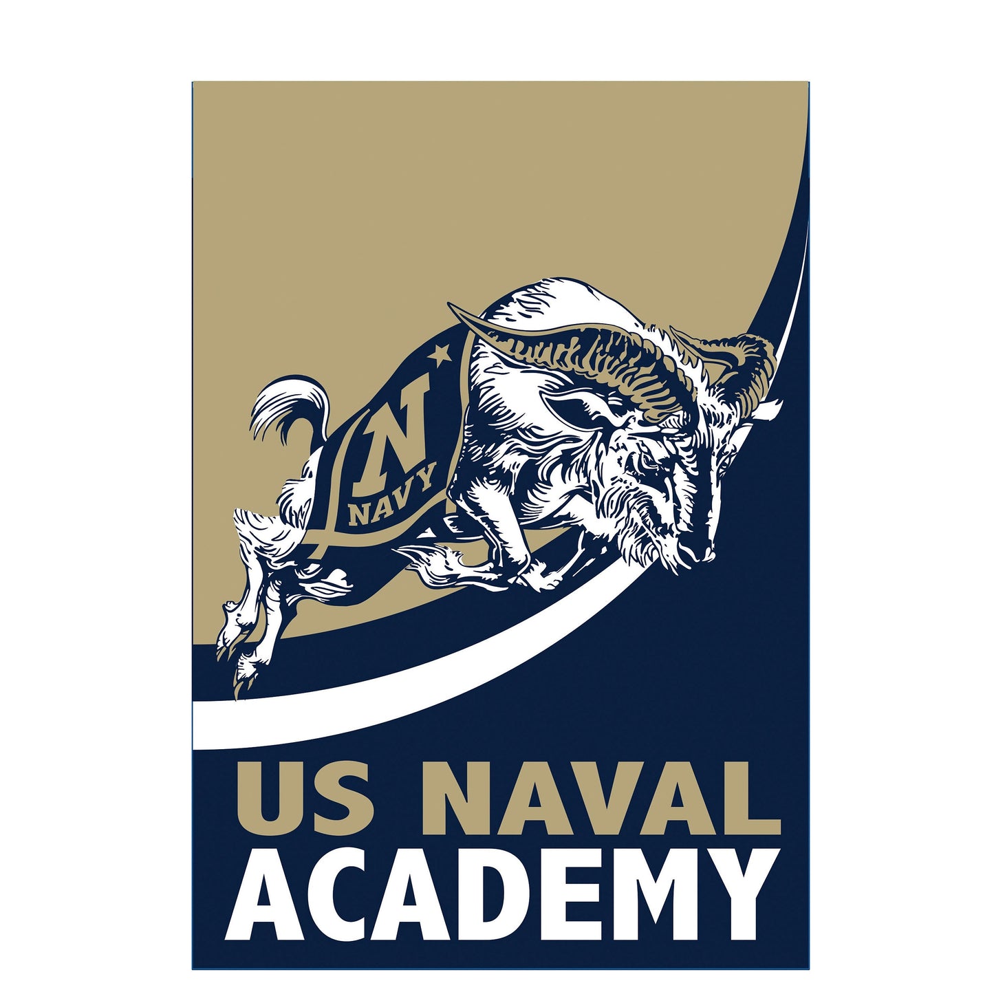 US Naval Academy Burlap Flag GDN Size