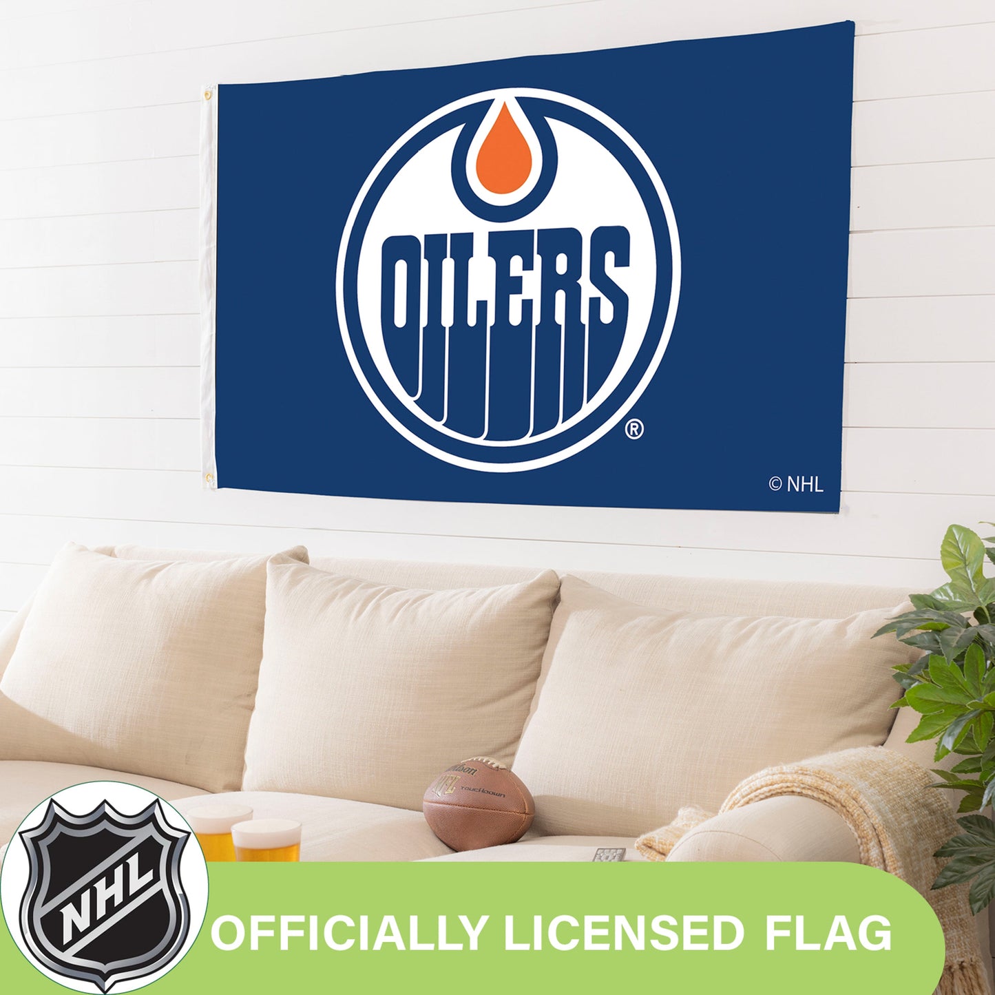 Edmonton Oilers Single Sided Flag w/ 2 Grommets, 3'x5'