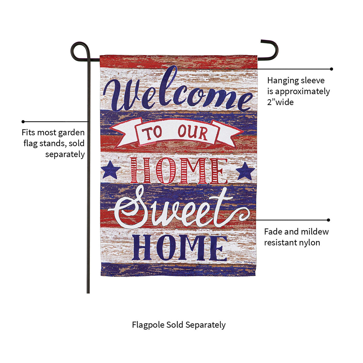 Farmhouse Home Sweet Home Garden Suede Flag