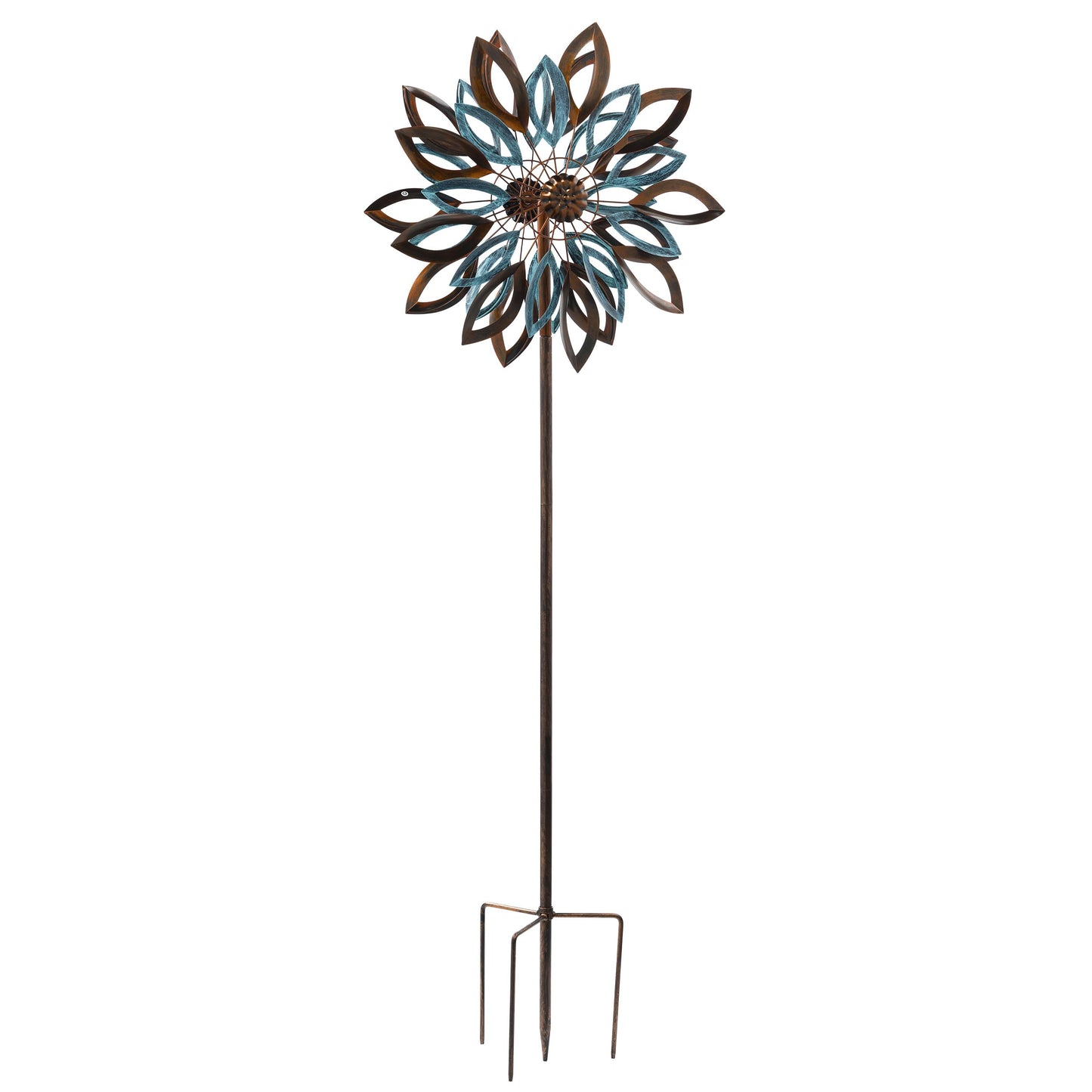 75"H Wind Spinner, Copper and Verdigris Leaves