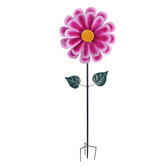 Dahlia Flower Wind Spinner, Pink