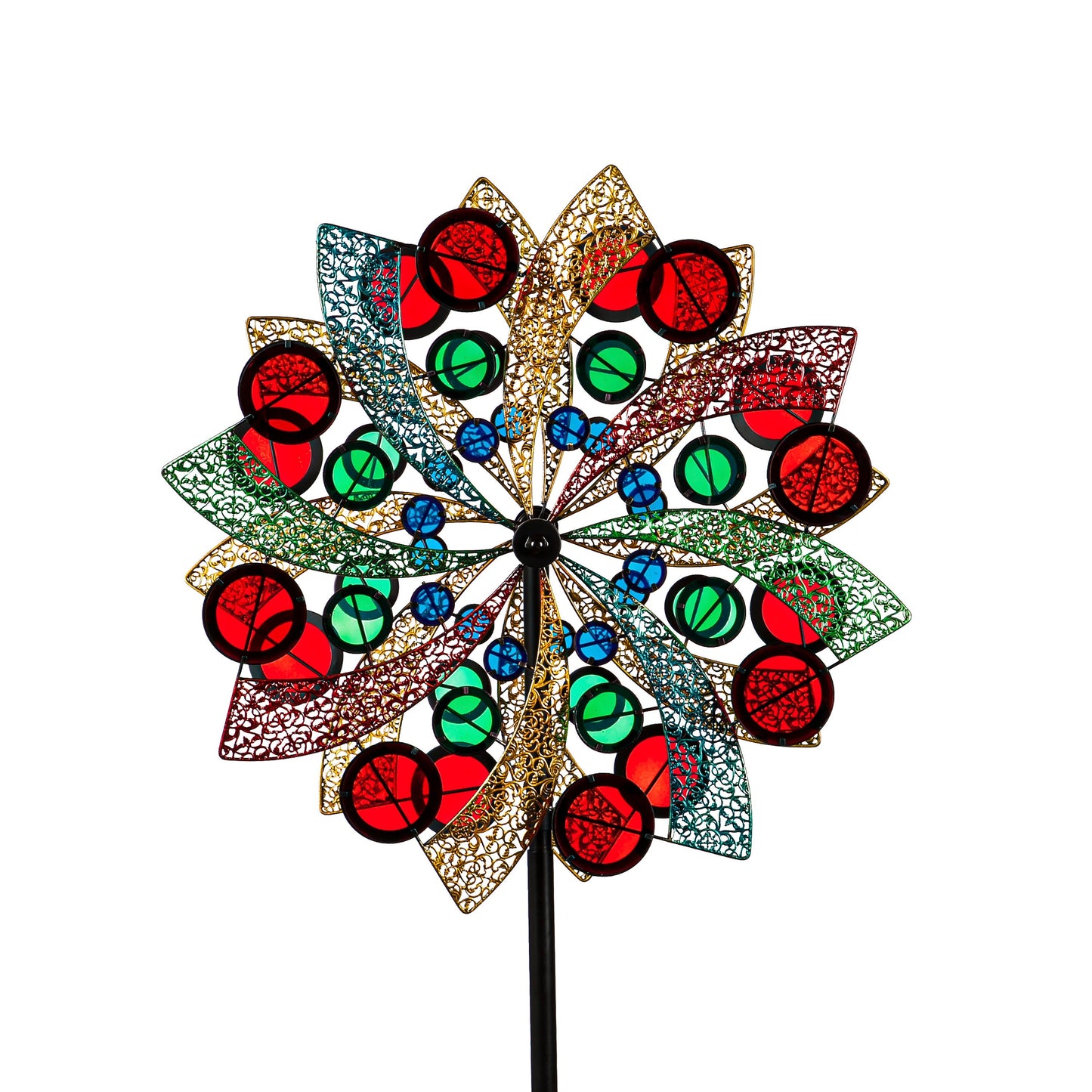 75" wind spinner, filigree sails with acrylic disks