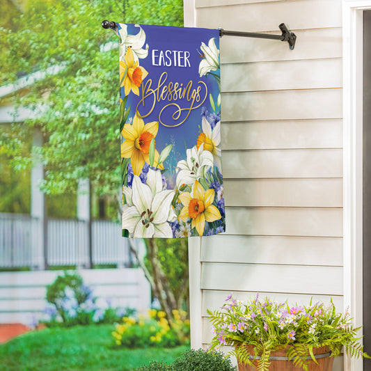 Blessings For Easter Suede House Flag