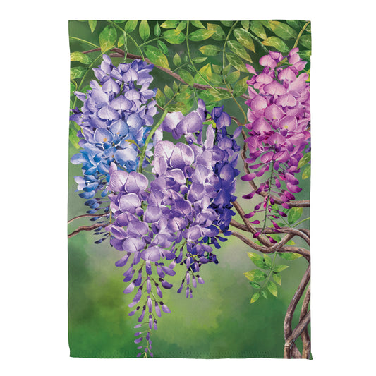 Colorful Wisteria Suede House Flag