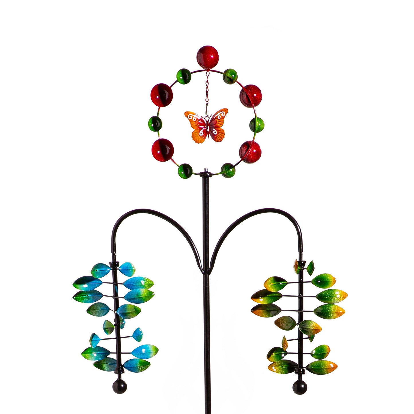 Metal Wind Spinner, Colorful Dynamic Helix, 75"H