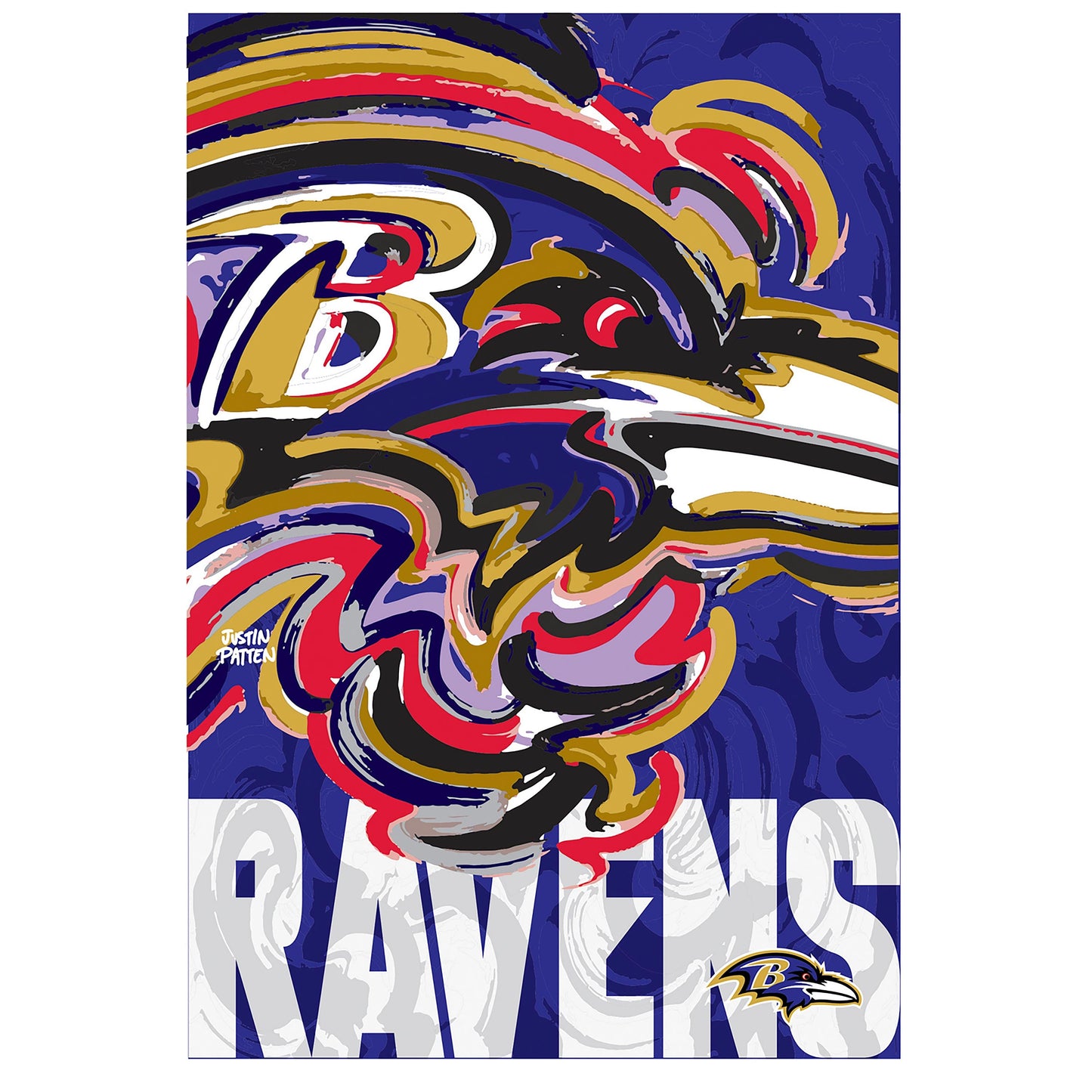 Baltimore Ravens, Suede REG, Justin Patten Logo