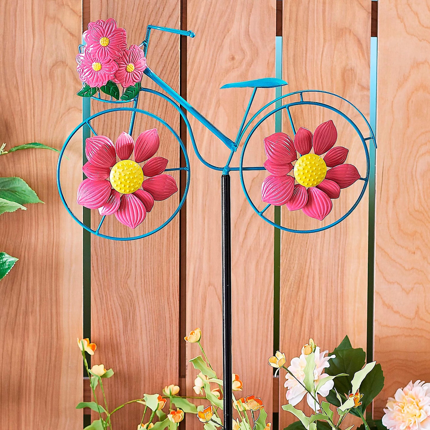 Floral Bicycle Wind Spinner, Dahlia