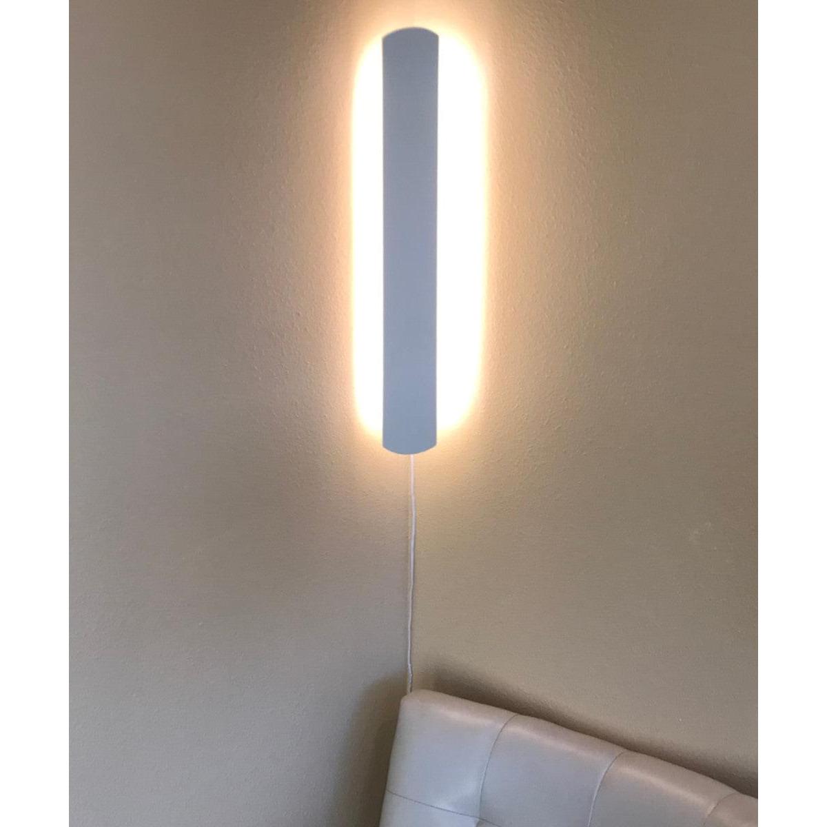 3"W Solid Wood Hover Plank Corner/Wall Accent Light Plug-In  Almond Finish by Home Concept