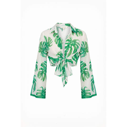 EYES ON PARADISE FLORAL WOVEN TOP
