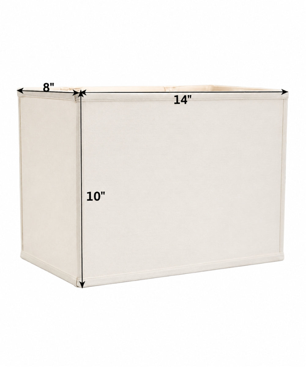 14"W x 10"H Rectangular Drum Lampshade White