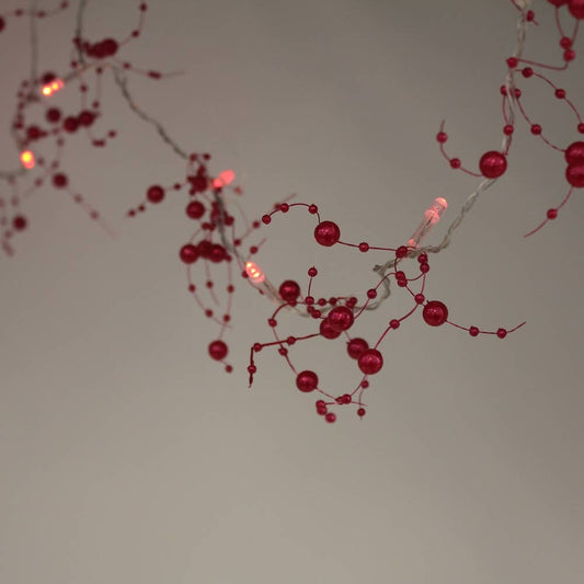 20 LED Beads String Light Battery Operated - Red