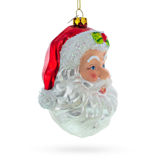 a santa claus ornament on a white background