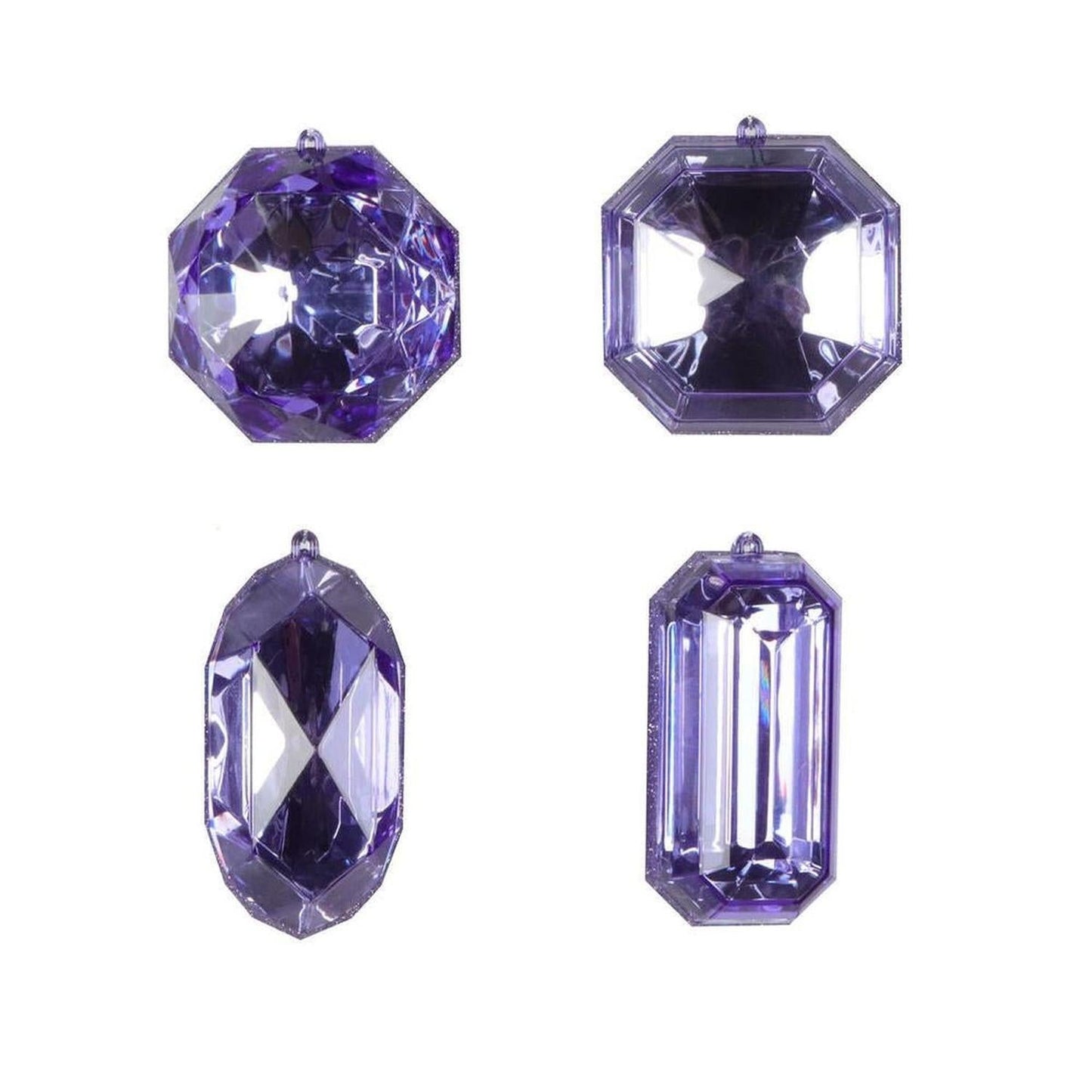 4-5" Acrylic Jewel Assortment Ornament: Lavender (Set 4)