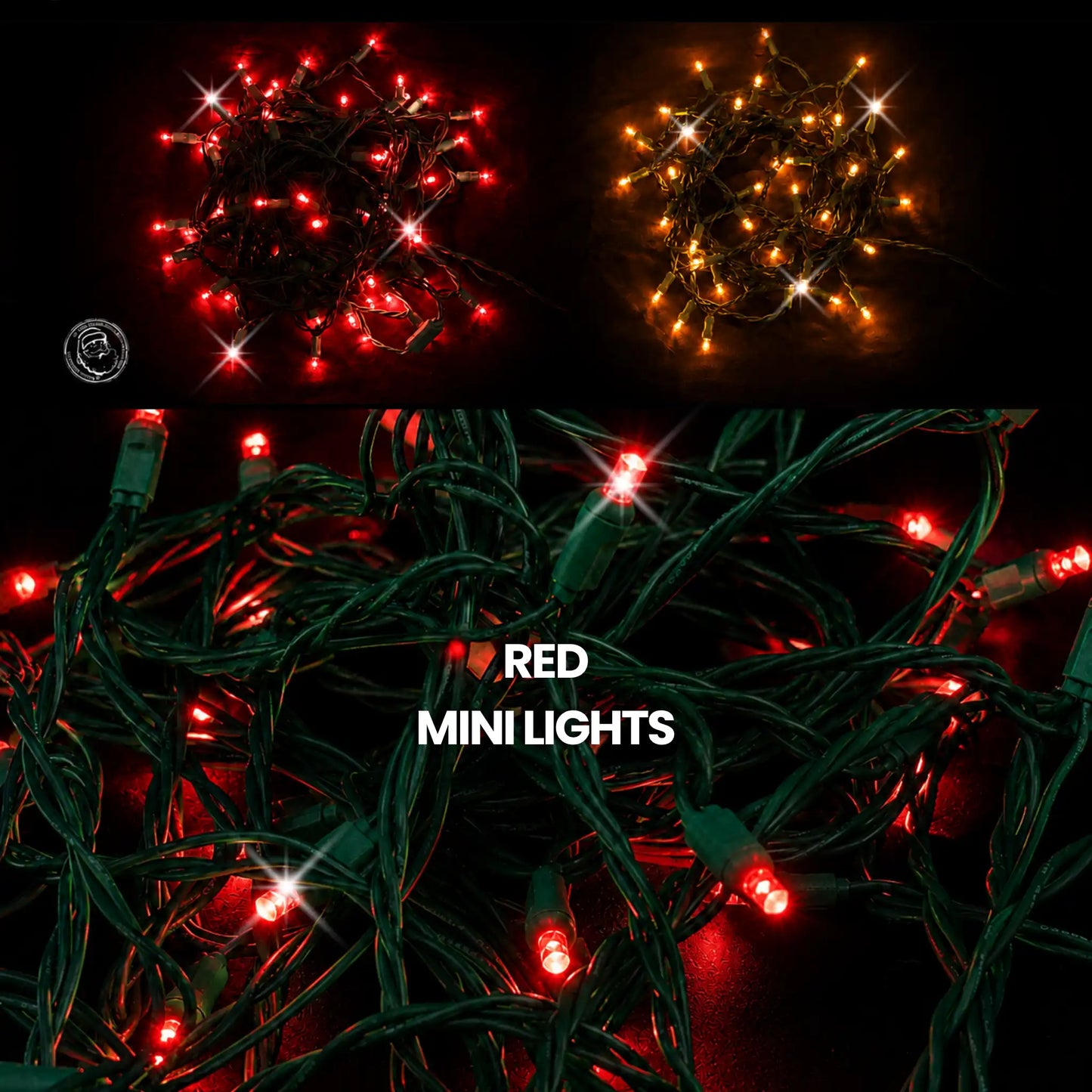 LED Mini Lights 5MM Red Twinkle Green Wire  6" Spacing