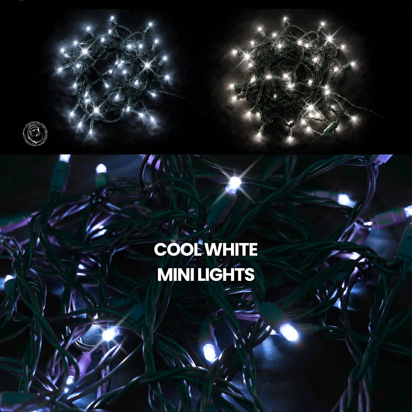 LED Mini Lights 5MM Cool White Twinkle Green Wire  6" Spacing