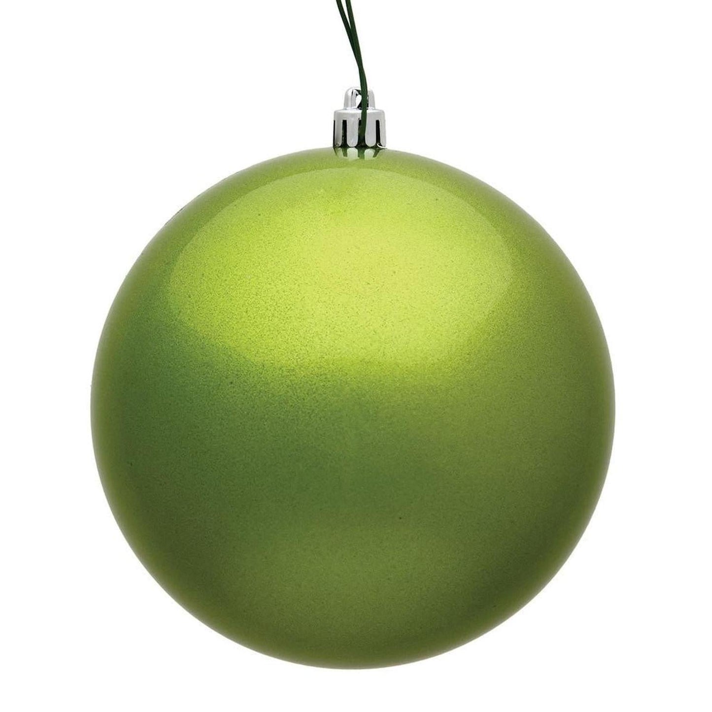 4" Candy Lime Green Ball Christmas Tree Ornament (6 pack)