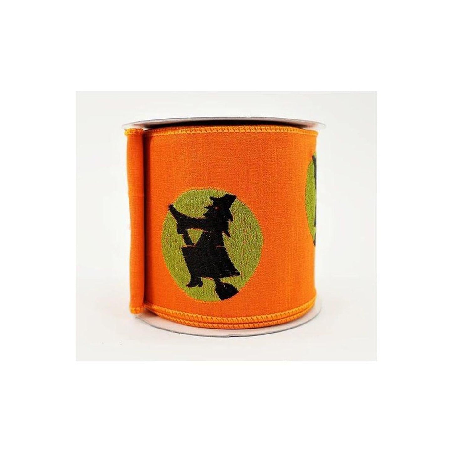 4" Embroidered Witch Ribbon: Orange (10 Yards)