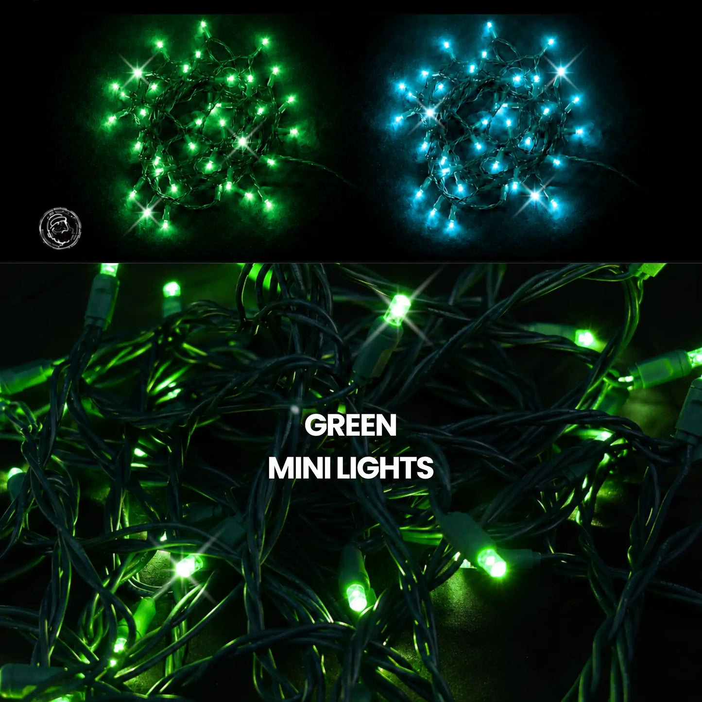 LED Mini Lights 5MM Green Twinkle Green Wire 6" Spacing