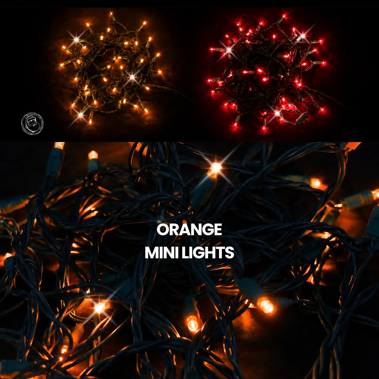 LED Mini Lights 5MM Orange Twinkle  6" Spacing