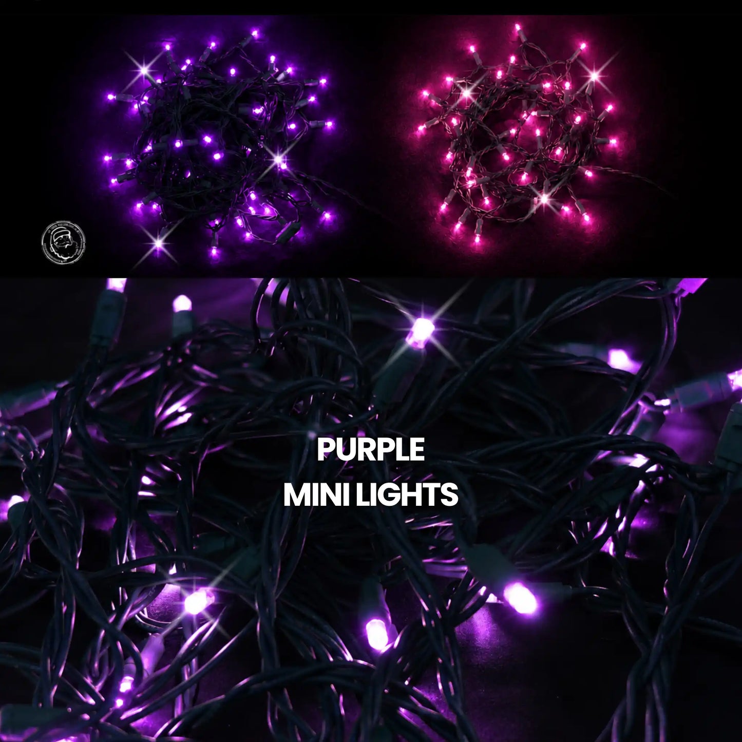 LED Mini Lights 5MM Purple Twinkle Green Wire 6" Spacing