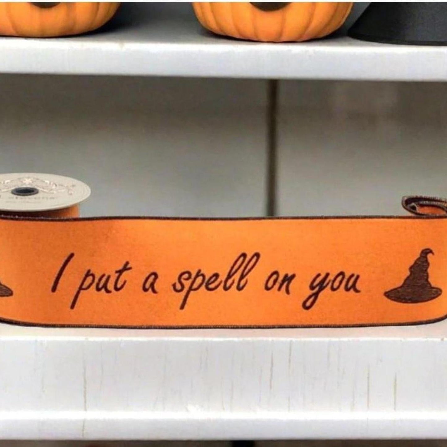 4" Put a Spell On You Felt Ribbon: Orange (5 Yards)