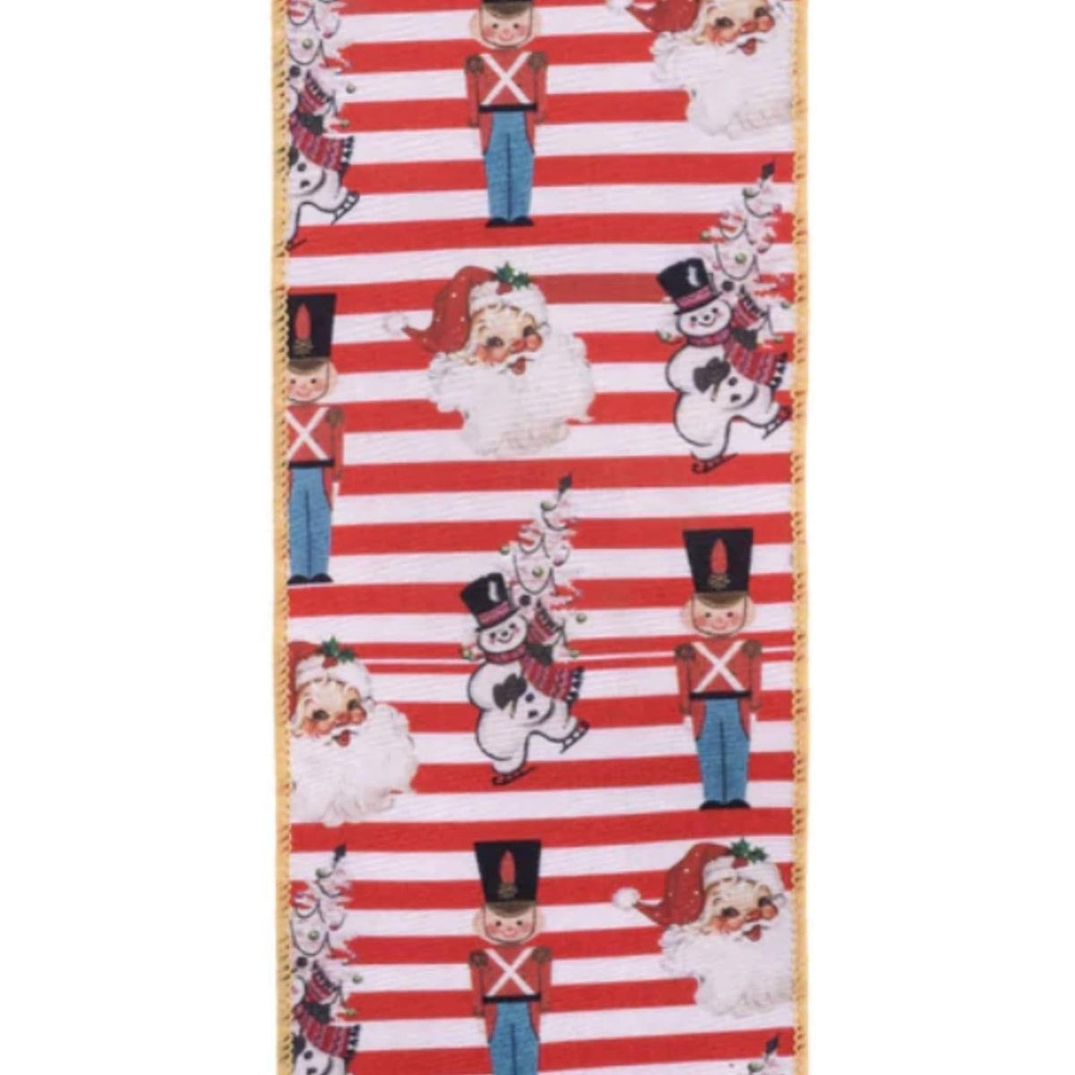 4" Vintage Toys Santa Ribbon: Red/White (10 Yards)