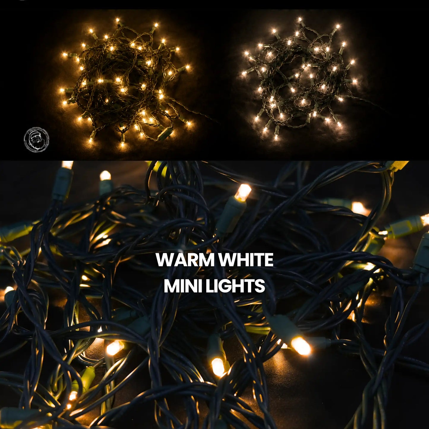 LED Mini Lights 5MM Warm White Static Green Wire - 6" Spacing