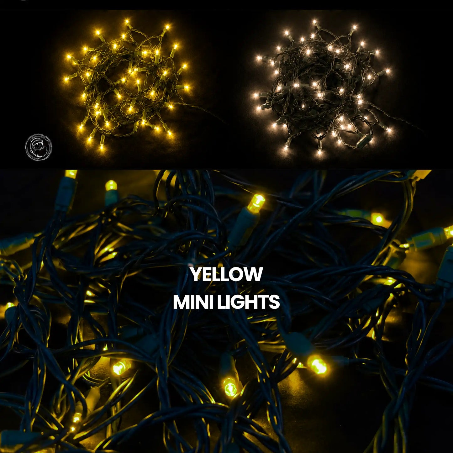 LED Mini Lights 5MM Yellow Static Green Wire - 6" Spacing
