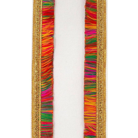 4" Dupioni Multi Fringe Edge Ribbon: White (5 Yards)