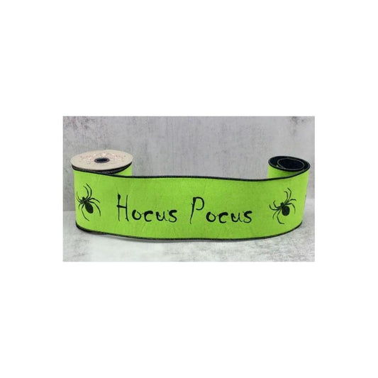 4" Hocus Pocus Felt Ribbon: Lime Green (5 Yards)