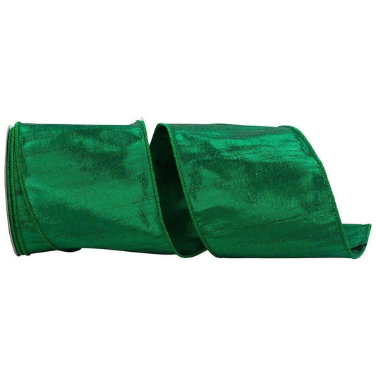 4" Metallic Dupioni Texture Ribbon: Forest Green (10 Yards)