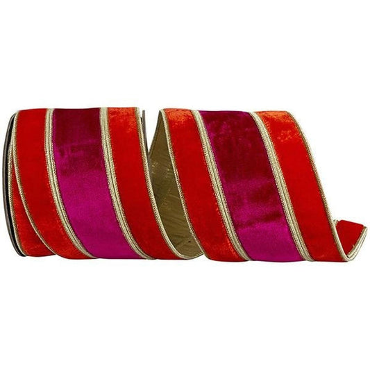 4" Plush Berry Overlay Ribbon: Ruby/Red (5 Yards)