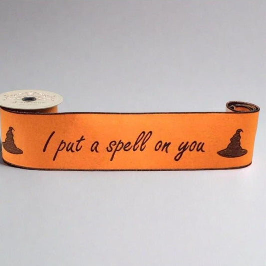 4" Put a Spell On You Felt Ribbon: Orange (5 Yards)