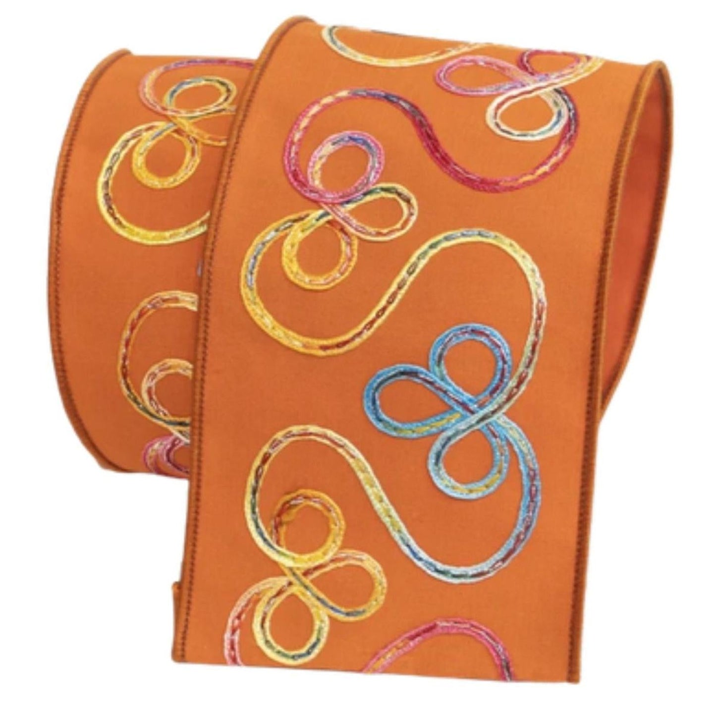 4" Whimsy Ribbon: Orange (10 Yards)