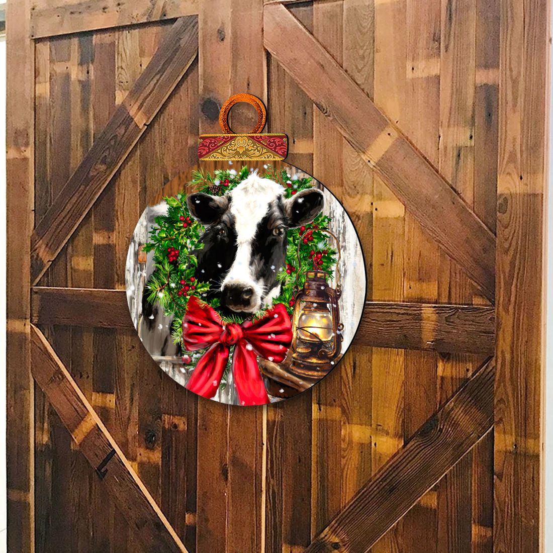 Christmas on the Farm Door Decor by D. Gelsinger - Christmas Decor - 8021128H-DG